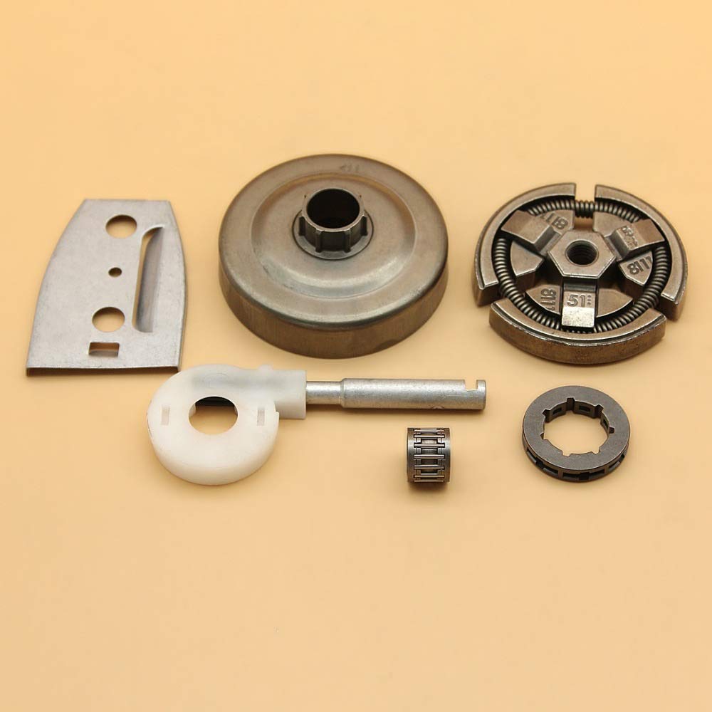 Tiempo Beixi .325-7Teeth Campana de Embrague del Tambor Piñón llanta y Guía de la Bomba de Aceite Plate Bar Compatible con Husqvarna 51 55, 55 Ranchero Motosierra Recambios Nuevo