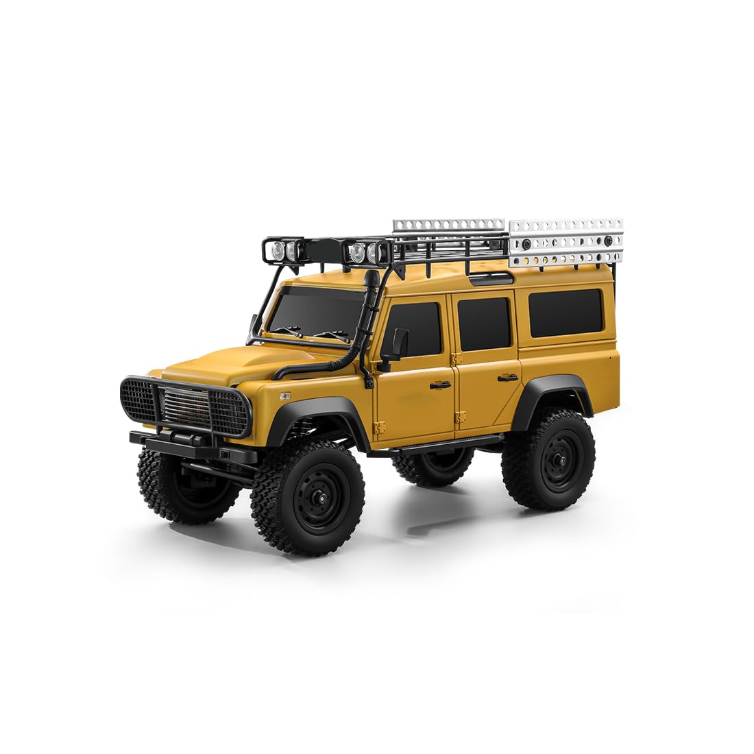 SpedUpX 1/18 Scale RC Rock Crawler MN-111, 4WD Off-Road RC Truck with LED Lights Rechargeable for Adults Hobby Gifts(Yellow)