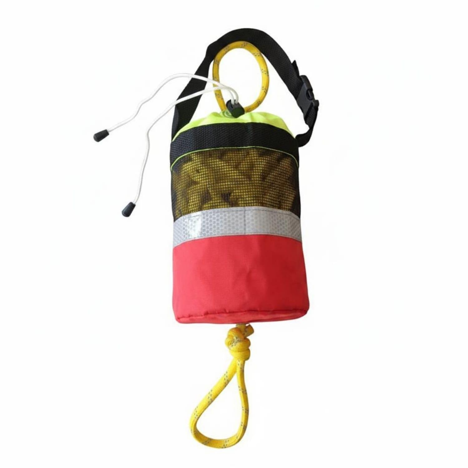TRENDYNEST Reflective Band Water Rescue Throw Bag Drawstring Opening Rope Throw Bag Oxford Cloth Safety Gear Soft Bottom, 21M, Yellow Reflective-image-31