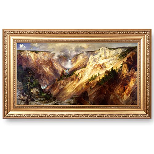 Grand Canyon of the Colorado River by Thomas Moran The World Classic Art Reproductions,Framed Art for HomeDecor,Image Size:30x16 inches Width Gold Embossing Framed Size:36x22 inchs