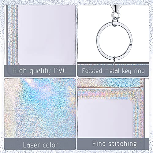 Porte-badge paillettes sirène vertical pour carte d'identité et clés - 3