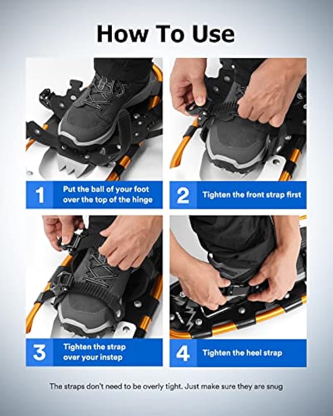 GORPORE 21/25/30 Inches Snowshoes, Lightweight Aluminum All Terrain