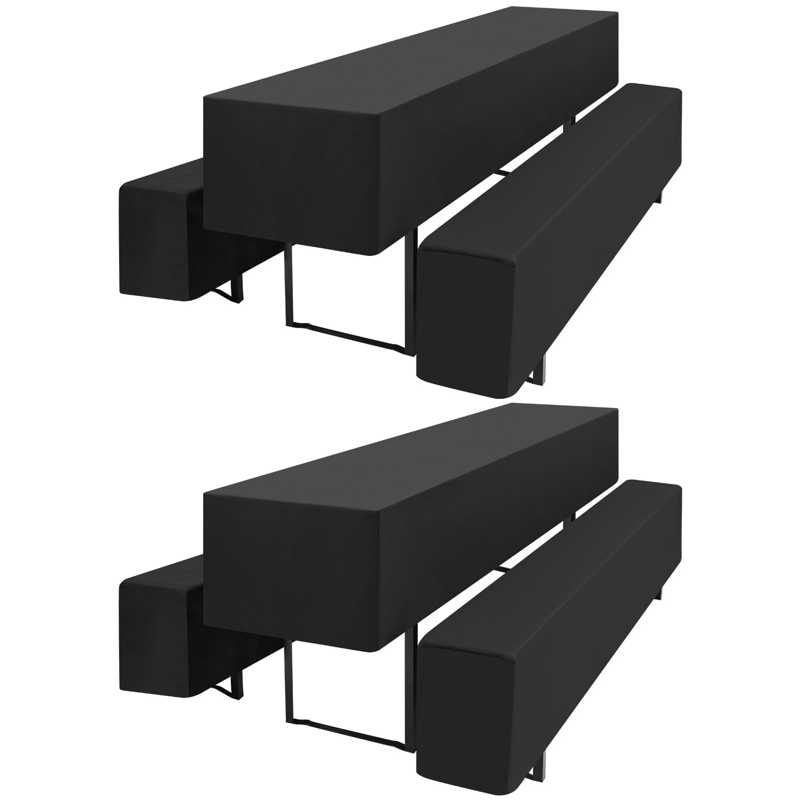 YMHPRIDE 2er-Set Biertischhussen, Schwarz Bierbankhusse und Tischdecken, 50 cm Tischbreite, Bierzeltgarnituren 220 x 50 x 35 cm für Gartenbankett-Gartenmöbel
