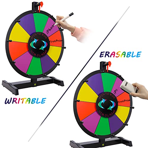 Ielyiesy 15 Inch Spinning Prize Wheel Tabletop Prize Wheel With 10 Slots Dry Erase Spinning Wheel For Trade Show Carnival Party Pub Fortune Game #TOP2