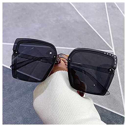 SXRAI Kvadratiska ramlösa solglasögon Herr utan ram Stor ram Solglasögon Damglasögon Överdimensionerad solglasögon,C3