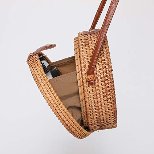 Rattan Bags for Women - Handmade Wicker Woven Purse Handbag Circle Boho Bag Bali2