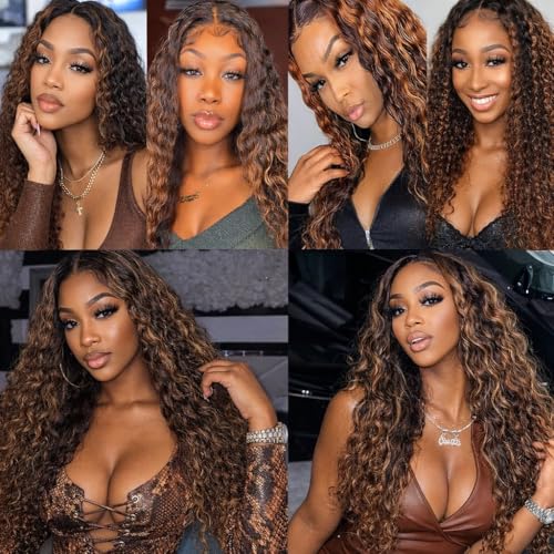 P1B/30 Brown Highlight Human Hair Jerry Curly Bundles 16 18 20 Inch Brazilian Virgin Hair Double Weft Quick Weave 3 Bundles Soft Silky Weave for Black Women — view 2