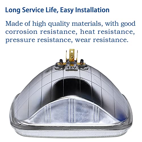 Jeefho H6054 Super Vision Crystal Headlight, Halogen Sealed Beam Headlight, (7“Square,200Mm), Replaces# H6054 #TOP2