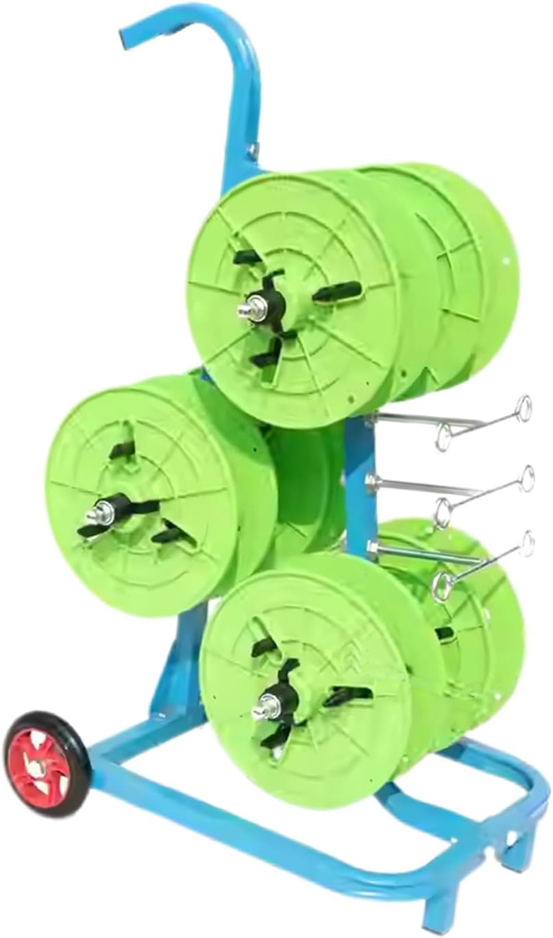 Portable Wire Spool Rack with Wheels - Heavy-Duty Hose Reel & Rope Storage Holder for Cords, Paracord, and More (85x55x38cm) - Easy Mobility & Organizing Solution