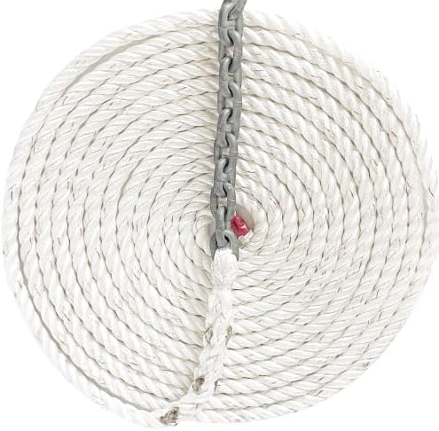 Windlass Anchor Rode 5/8" 3 Strand Nylon Sliced 15' of 5/16" G4 HT Galvanized Chain