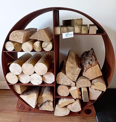 Iron Metal Round Log Store & Shelves Metal Log Holder Round Log Storage Small Or Large (Small)