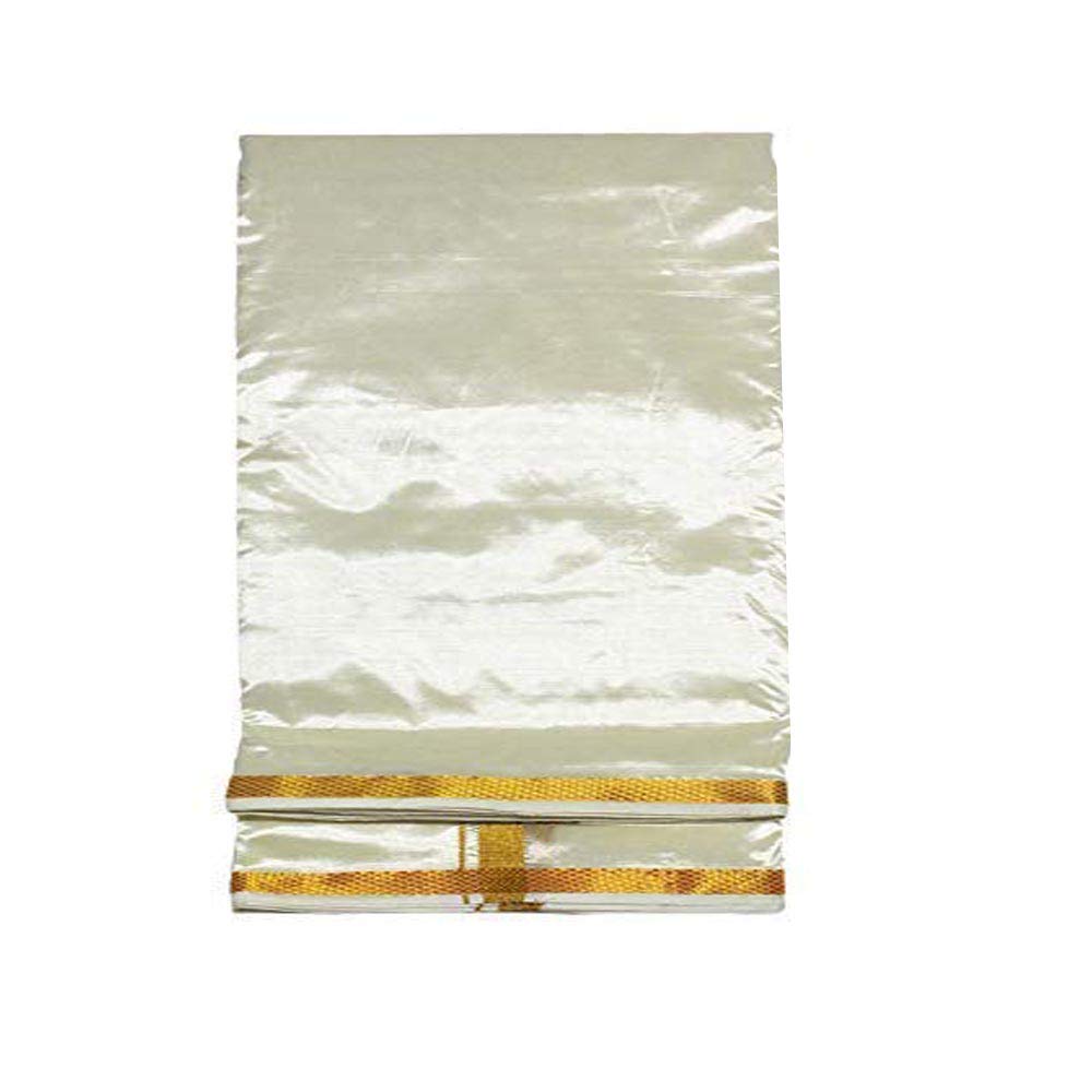 Fancy Border Colored Single Layer Pentex Dhoti Mundu Vesti 2.0mts