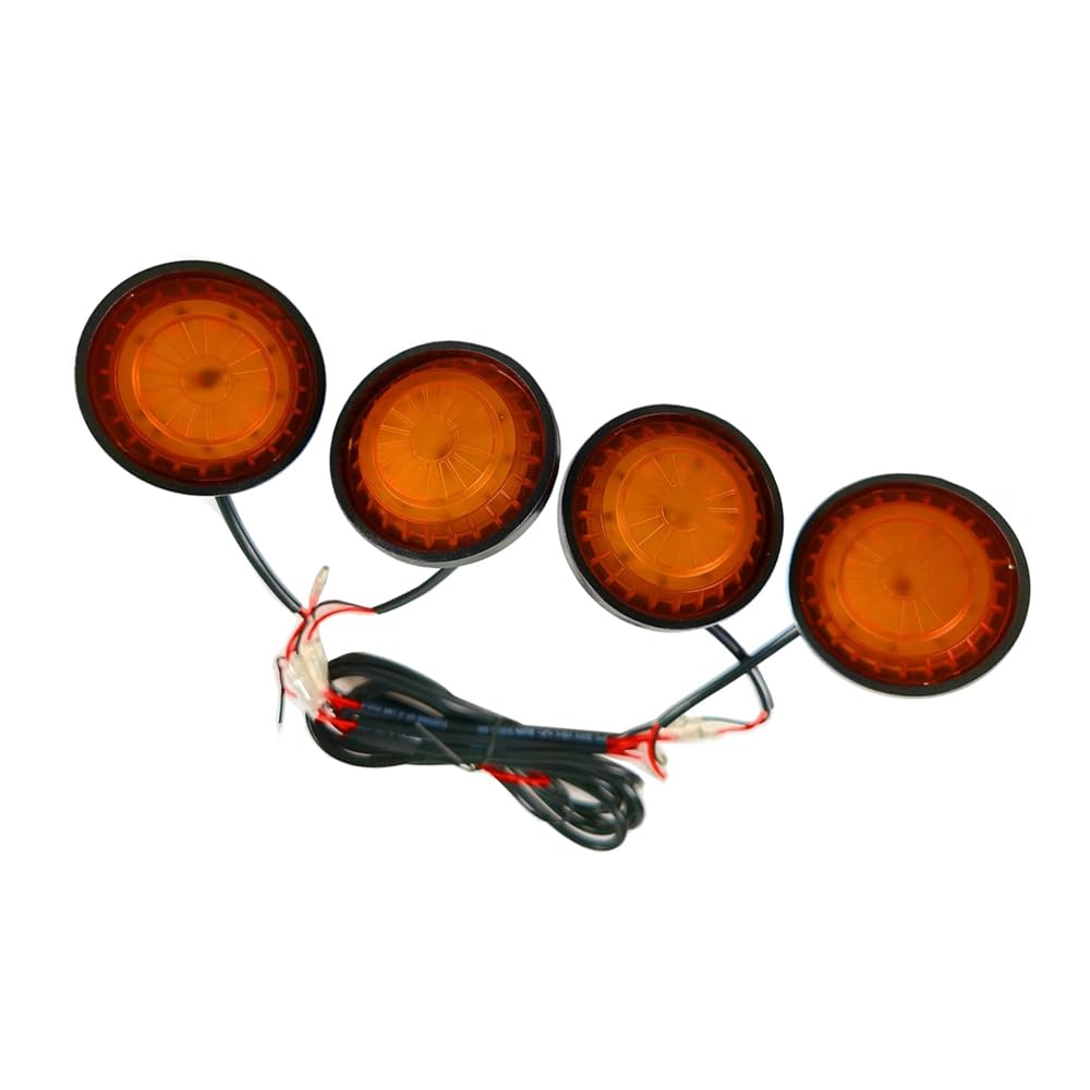 Riloer Samochodowe lampy stroboskopowe, 4 szt. ostrzegawcze światła ostrzegawcze, migające światła kratki, światła ostrzegawcze LED, kompatybilne z Jeep Wrangler JL JLU 2018-2021, przydymiona osłona,