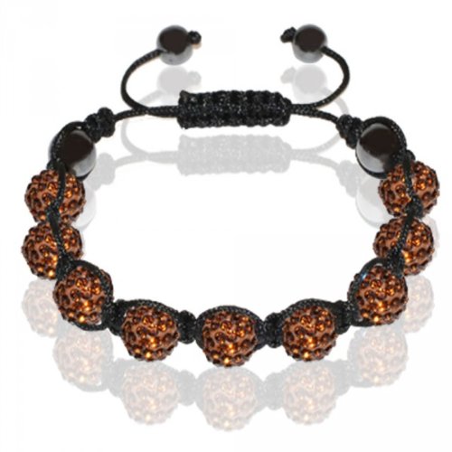 SoulCats Shamballa Bracelet Strass Scintillant Porte-Bonheur avec 9 Boules de Cristal, Une Couleur,...