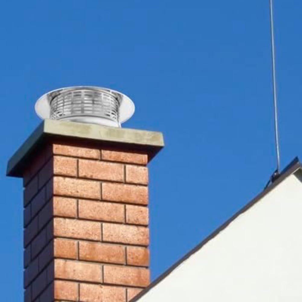 Tapa de chimenea de acero inoxidable 304 para tubos de escape, cubierta de techo a prueba de lluvia con bordes redondeados para una instalación segura y protección contra los elementos