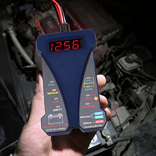 Motopower Mp0514B 12V Digital Battery Tester Voltmeter And Charging System Analyzer With Lcd Display And Led Indication - Blue Rubber Paint #TOP4