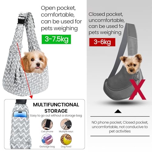 VGECEE Hundetragetasche Bis 7.5KG Tragbare Hundetasche Wandern Tragetasche Fronttasche Hund Hunderucksack Hundetragetuch Reisetasche Umhängetasche Hundetragebeutel Tasche Haustiere für Spaziergang