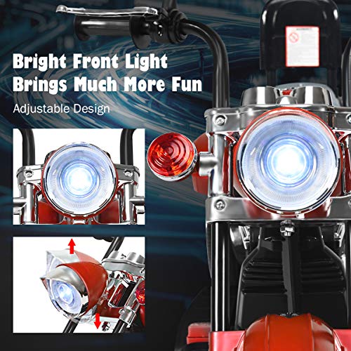 Image of Costzon 6V Ride on Chopper Kids Motorcycle with Horn, Headlight (Red)
