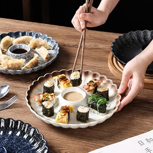 Set de platos japoneses de cerámica para sushi y dumplings miniatura 7