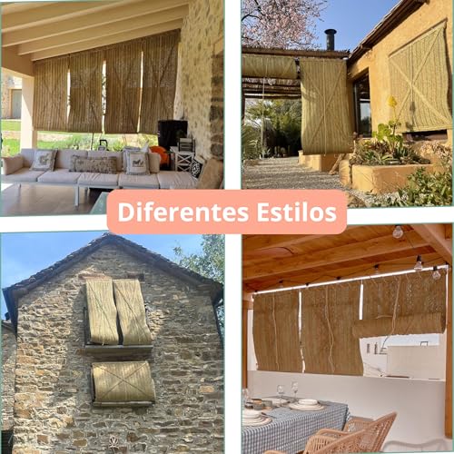 Persiana de esparto hecha a mano en España de 200x100 cm para balcón 7