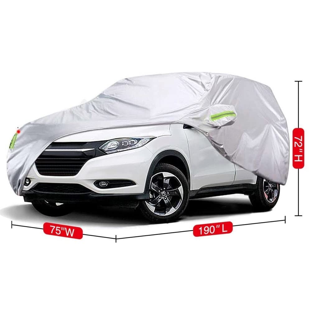 Cubierta de Coche Cubierta Completa SUV Cubierta Coche Plata 210T Impermeable Anti UV Todo Tiempo Protector Cubierta Parasol Antipolvo Auto Cover