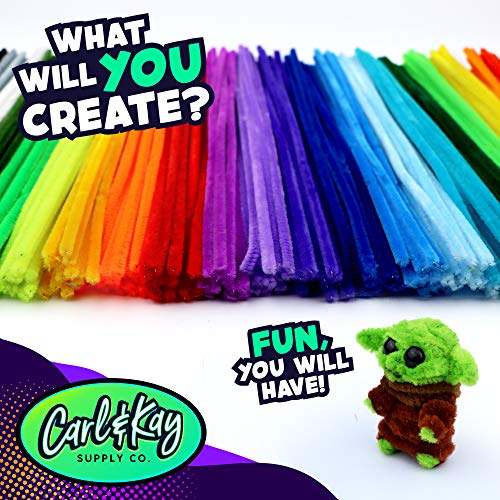 Carl & Kay 348 Pipe Cleaners [Bonus: 48 Googly Eyes] in a Zipper Storage Bag, Chenille Stems in 29 Colors for DIY Art, Creative Kid’s Gift, Assorted Fuzzy Craft Sticks, Children’s Craft Supplies - Thumbnail 4