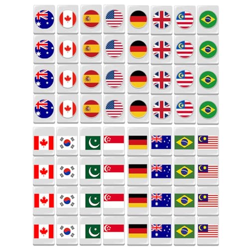 Mahjong 64 drapeaux jeu de cartes portable et pierres assorties adultes et enfants