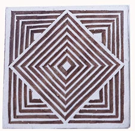 Geometrical Pattern Wooden Printing Block Stamp Textile Fabric Border 2 Inch-BP3