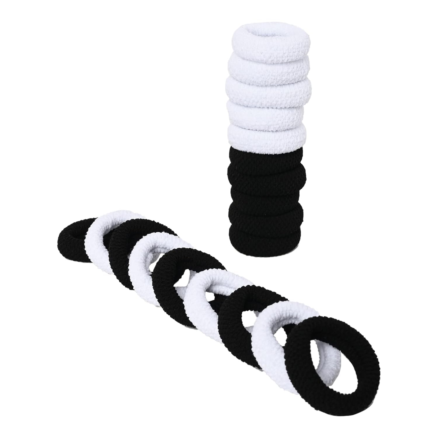 Accessorize Kingdom Hair Ties, Cotton Textured Ponytail Holders - Image 3