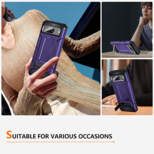 Coque Google Pixel 8 violette BAISRKE avec protection écran et béquille