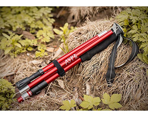 Bastón de senderismo alpenstock telescópico de aluminio para alpinismo 2