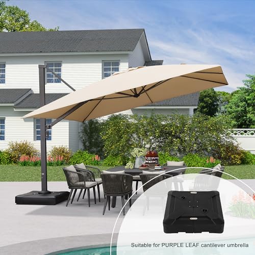 PURPLE LEAF Patio Umbrella Base Water & Sand Filled Weighted Base Outdoor Offset Umbrella Base