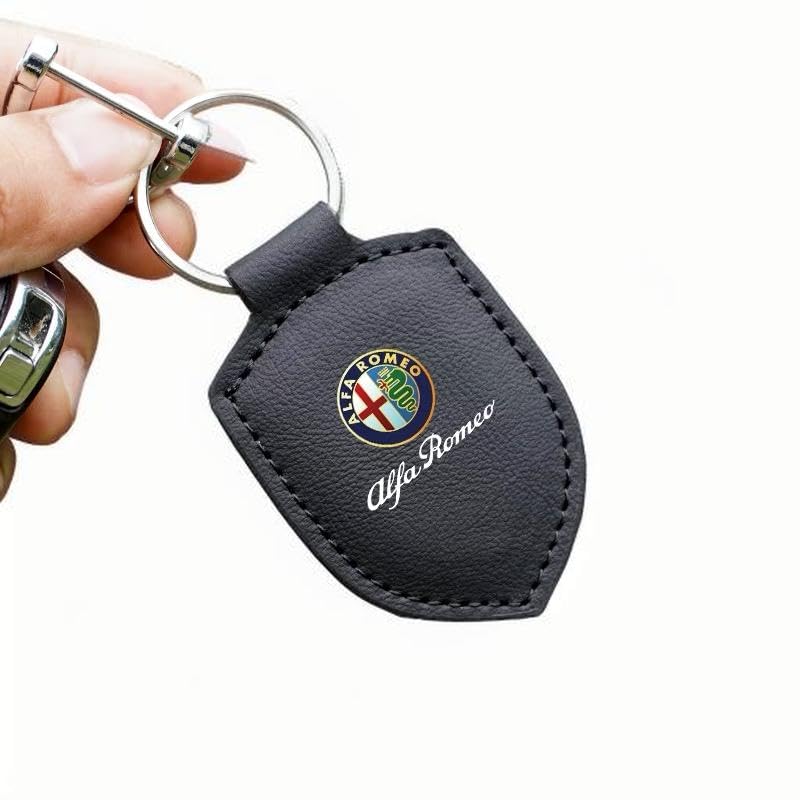 DFXJY Portachiavi Auto per Alfa Romeo Mito 955 Series 2008–2018, Portachiavi Uomo Regalo di Natale per Autista Porta Chiavi Logo Stemma Accessori Auto,A