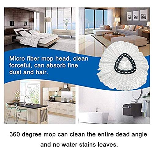 YOQXHY 6 Pack Spin Mop Replacement Heads [Triangle] EasyWring Microfiber Mop Refills for Easy Cleaning 360 Degrees Spin Mop,(White) - Thumbnail 7