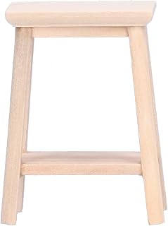 Banquinho de casa de bonecas, brinquedos de modelos de móveis não tóxicos 1:12 banquinho de madeira de casa de bonecas para crianças para meninas para(Fezes baixas de bonsai (embrião simples))