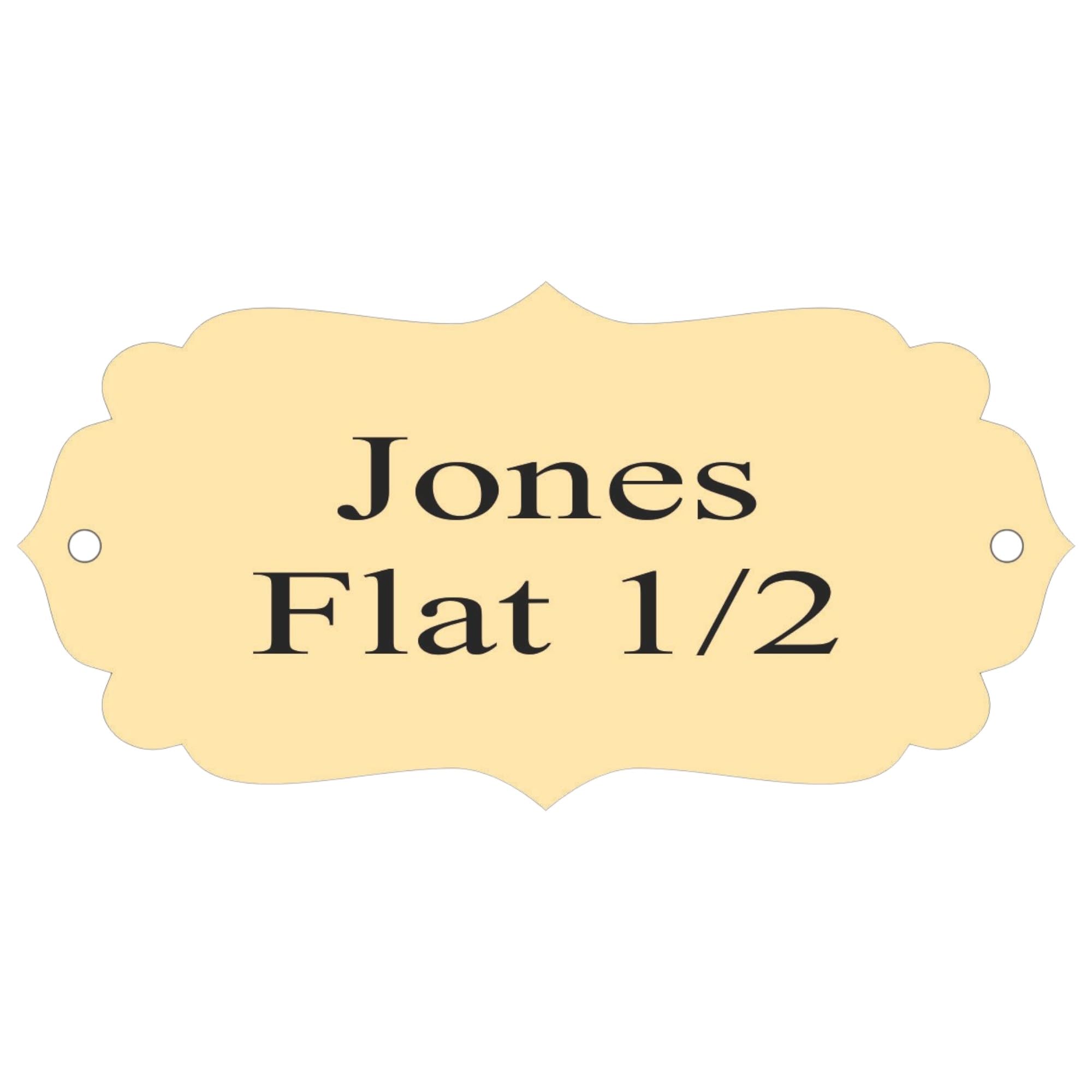 [Custom] Personalised Engraved Solid Brass Plate Selection Of Shapes/Sizes Door Plaque Name Plate Memorial Plate Bench Plate (PLT101 100mm x 50mm)