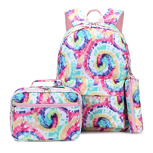 SUFUBAI Juego de mochila escolar para niños, 3 en 1, bolsa escolar de viaje con fiambrera, mochila portátil de 17 pulgadas, kit de suministros escolares, rosa, Medium Cover