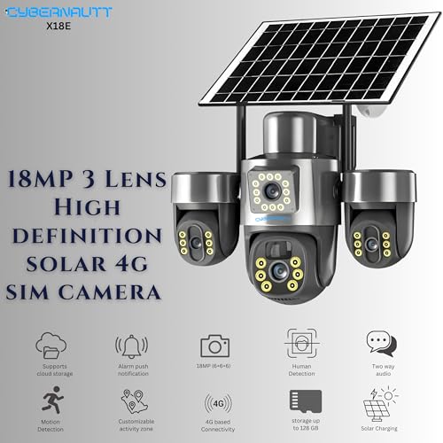 Image of XUGA Cybernautt X18E 18MP Dual Solar 4G Sim Camera | 18MP advanced solar powered 4G SIM camera. Mobile operated triple lenses require no electrical wiring. Great for farms.