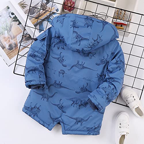 Kids Boys Cute Dinosaur Graphic Hooded Jacket Long Sleeve Windproof Coat Zip Up Warm Trench Windbreaker Outerwear2