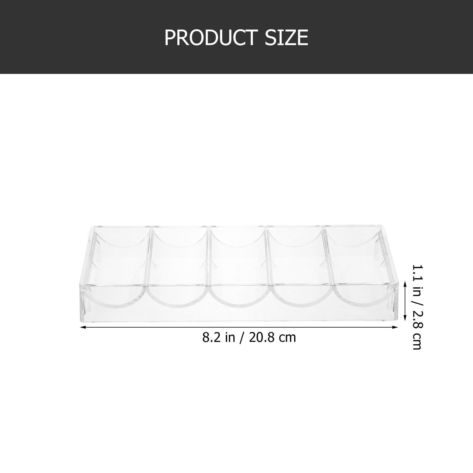 Gatuida Caja Transparente de Acrílico Resistente 5 Compartimentos para Almacenamiento de Fichas de Póquer, Diseño Portátil y Gran Capacidad para Texas Poker