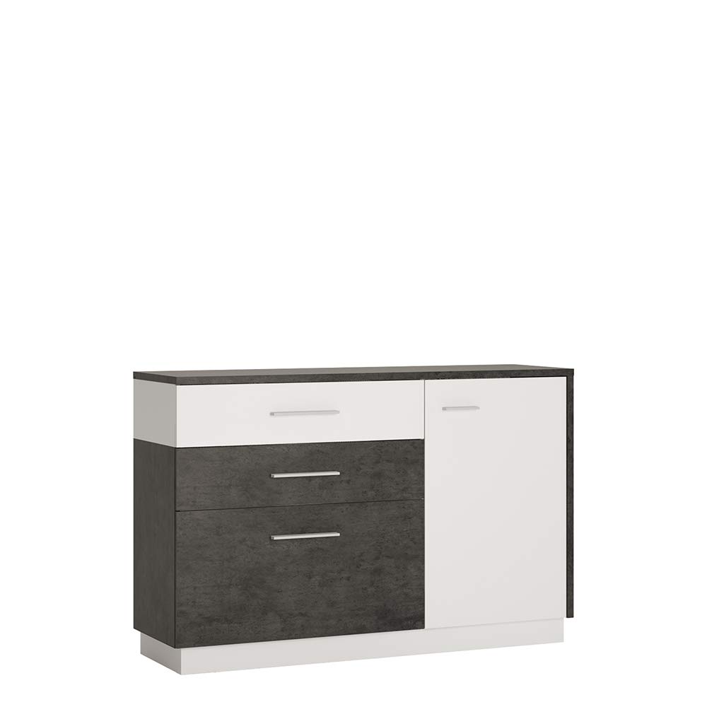 Furniture To Go Zingaro 1 Door 2 Drawer 1 Compartment Sideboard In Grey And White Grey/White