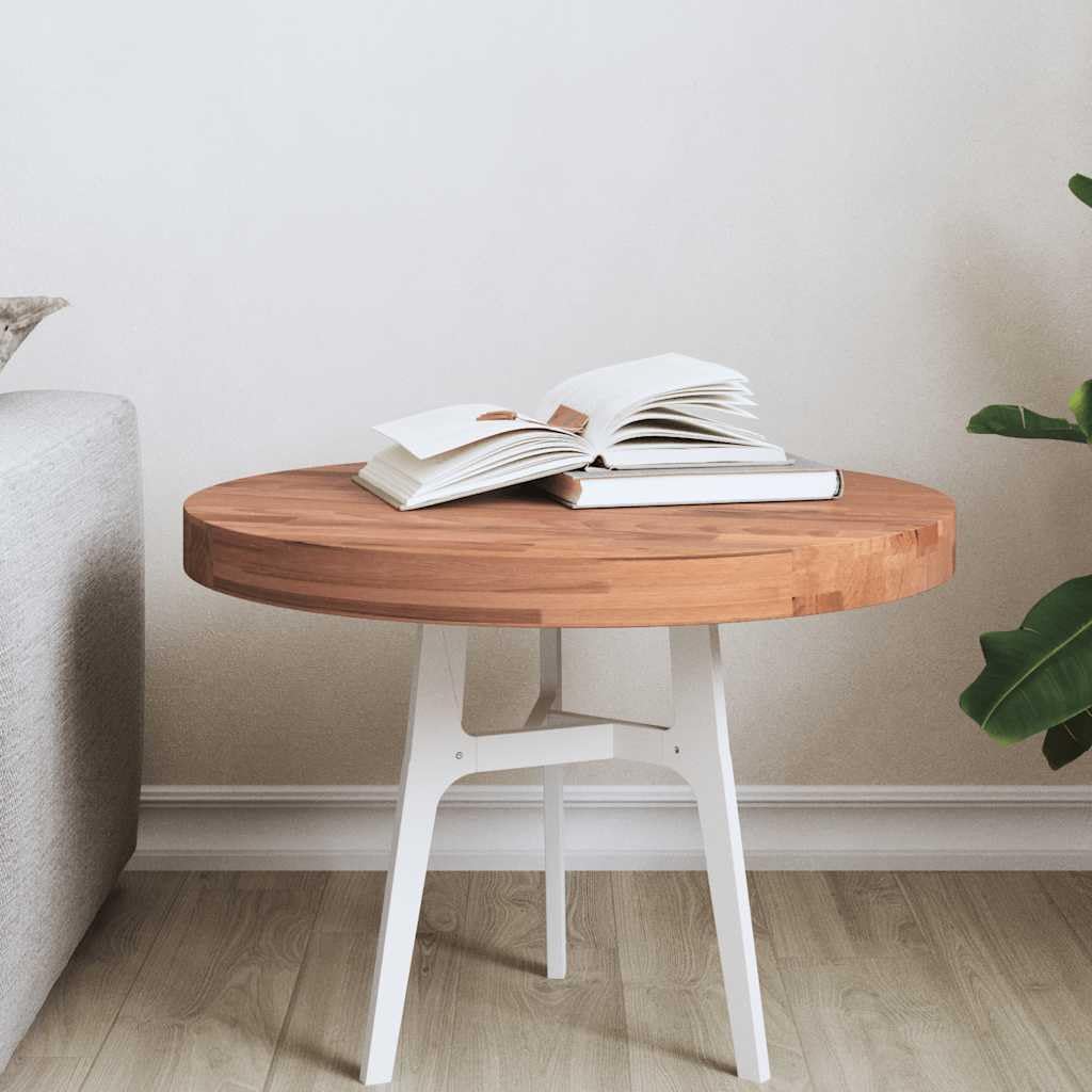 Plateau de table rond Ø 50 x 4 cm en bois de hêtre massif, 4 cm d'épaisseur, pour tables de bar, tables d'appoint, projets de meubles, plateau de rechange avec surface lisse, facile à