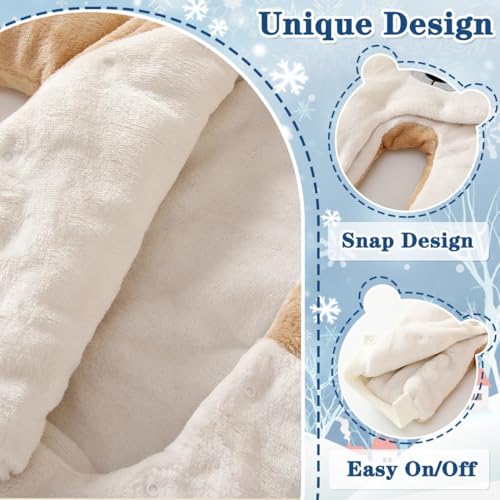 Fairy Baby Newborn Baby Snowsuit Bear Onesie Romper Winter Warm Coat Infant Fleece Footie Jumpsuit for Girls Boys 0-18M4