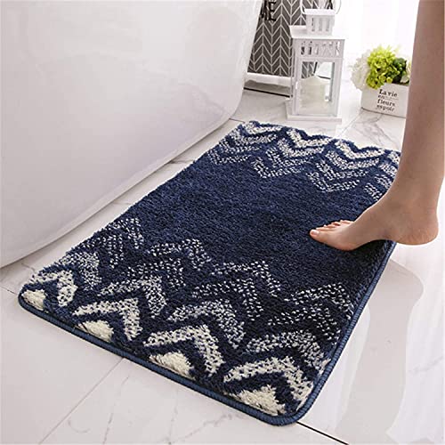 Tapis de bain en microfibre bleu X-Large, idéal pour baignoire et cuisine