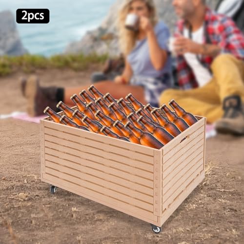Set 2 Contenedores Plegables con Ruedas, Capacidad 440 lbs miniatura 2
