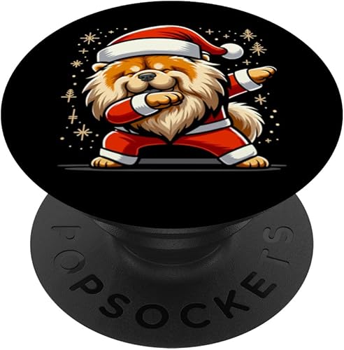 Christmas Chow Chow Dog Dabbing Dab Pose Santa Hat Xmas PopSockets Standard PopGrip