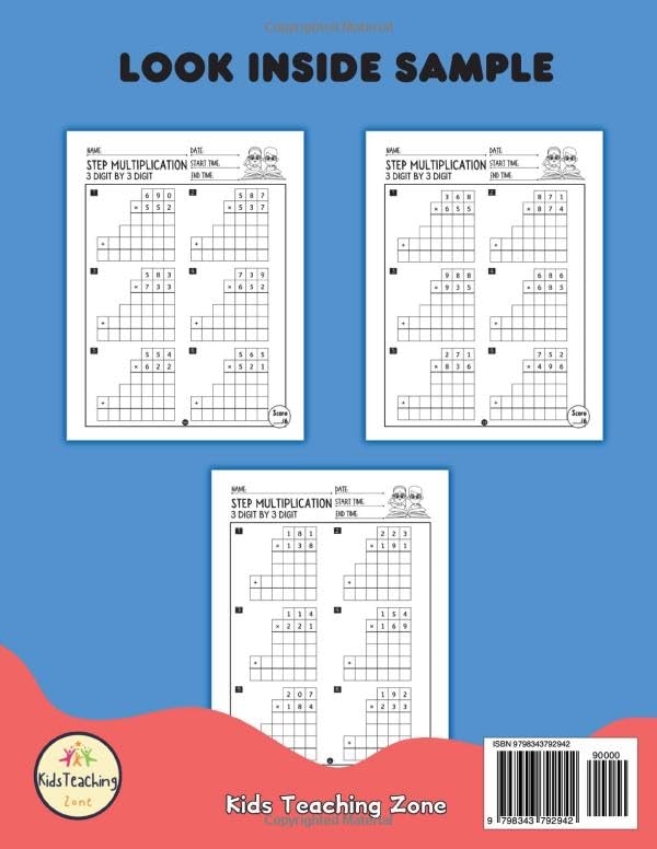 Triple Digit Multiplication Workbook: Two Step Multiplication Math Practice Workbook For Grades 4-6 With and Without Regrouping | Answers Key Included - Image 2