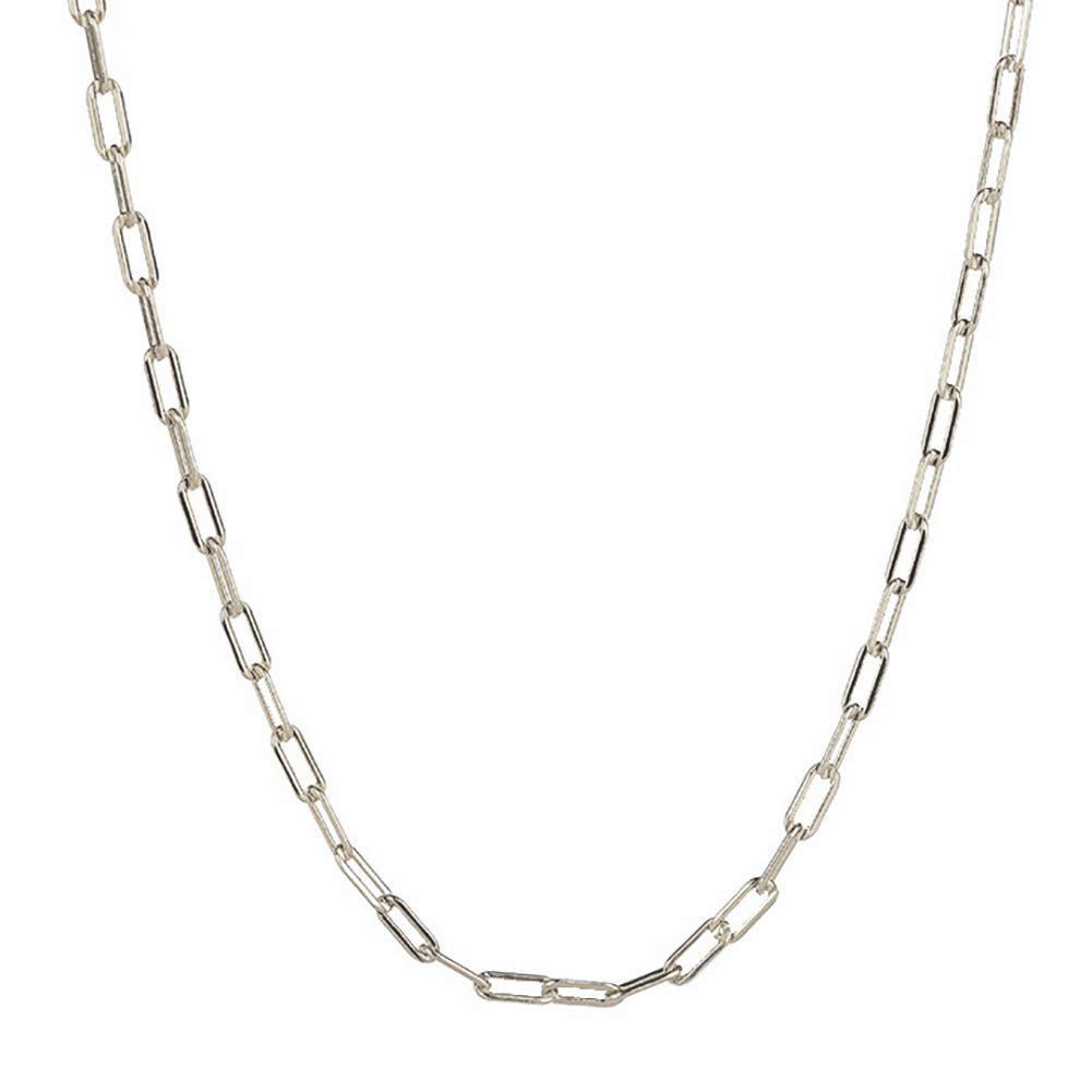 Naszyjnik z łańcuszkiem spinacza Pozłacany Dainty Link dla kobiet dziewczynki Spersonalizowana minimalistyczna biżuteria Silver-5mm