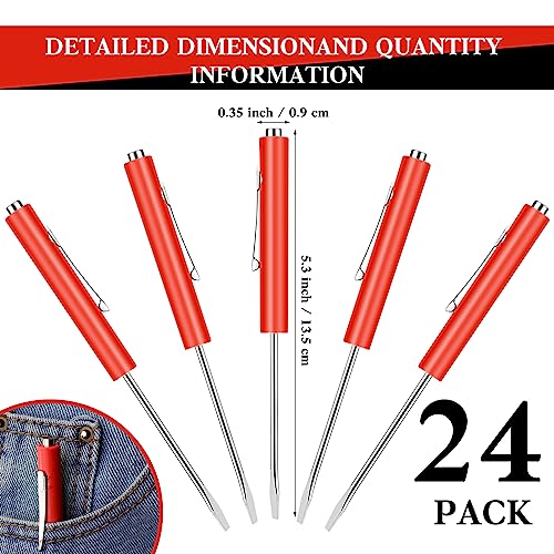 Image of 24 Pieces Pocket Screwdriver Mini Tops And magnetic pocket screwdriver with A Single Blade Head for Mechanical, Electrician (Red)