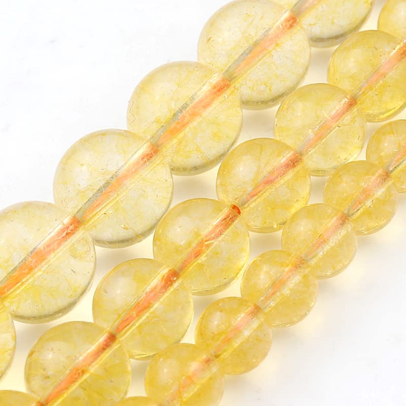 34 Style Pink Crystal Strawberry Quartz Amethysts Loose Beads for Jewelry Making DIY Bracelets Accessories 6-10mm - (Color: Yellow Crystal/Item Diameter: 6mm 61pcs Beads)